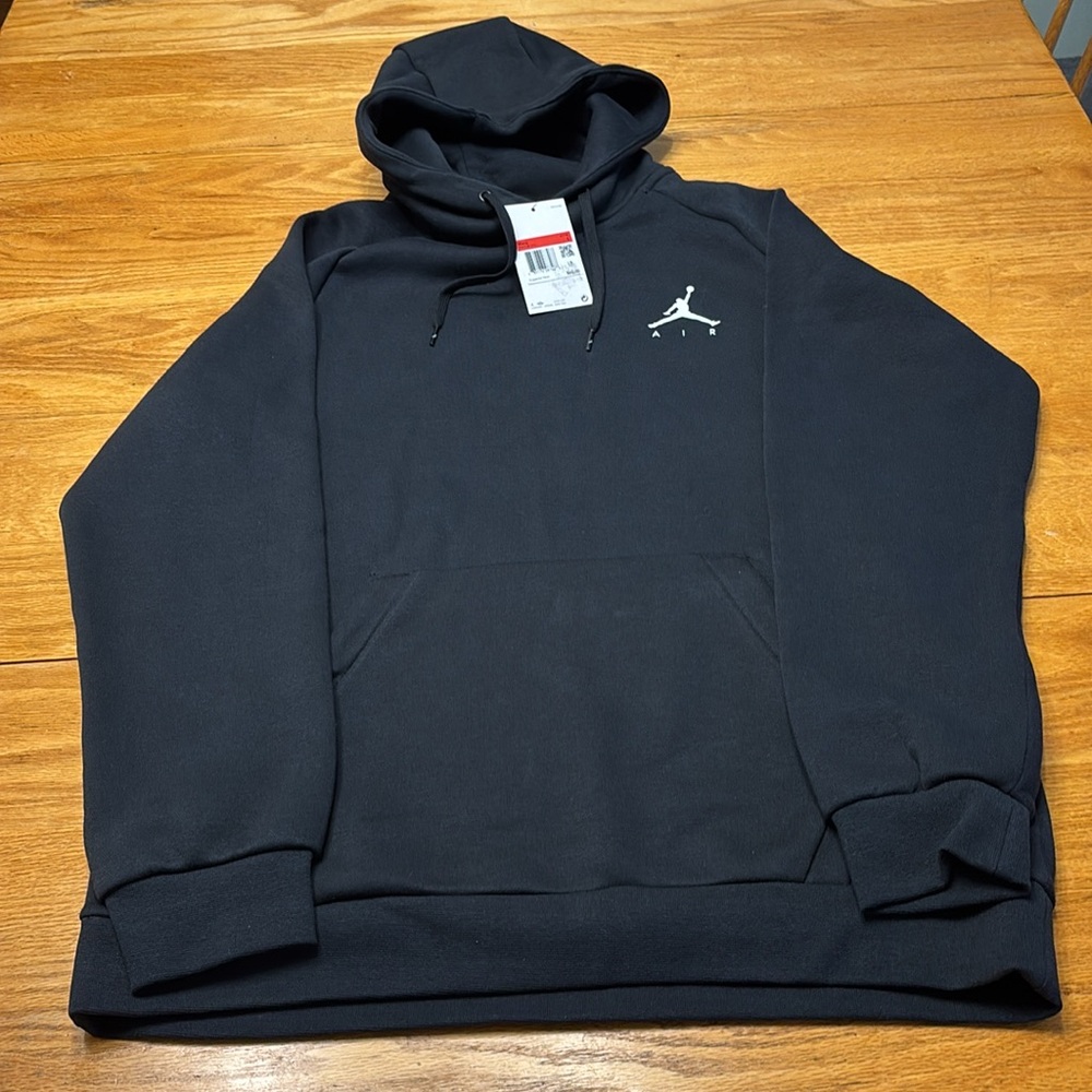 Jordan Black Pullover Hoodie with White Jumpman Logo - Picture 8 of 8